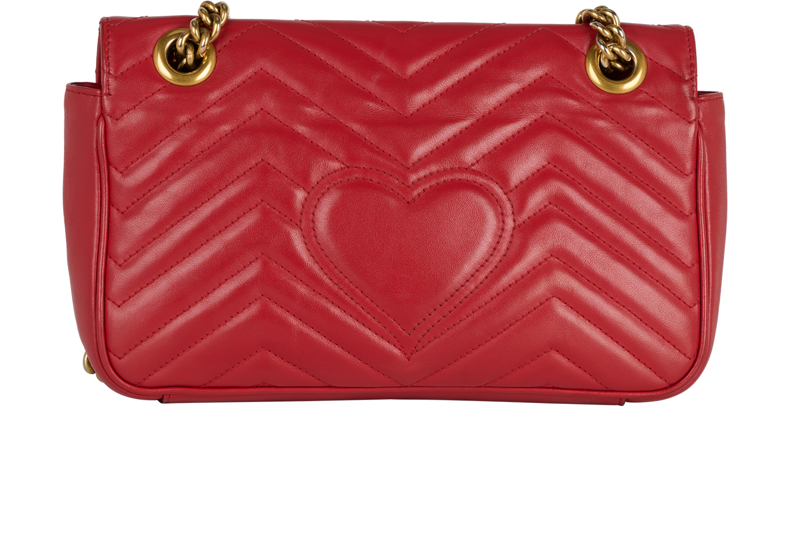 Medium GG Marmont Shoulder Bag, &pound;550, Handbags, Red, Leather, Back view